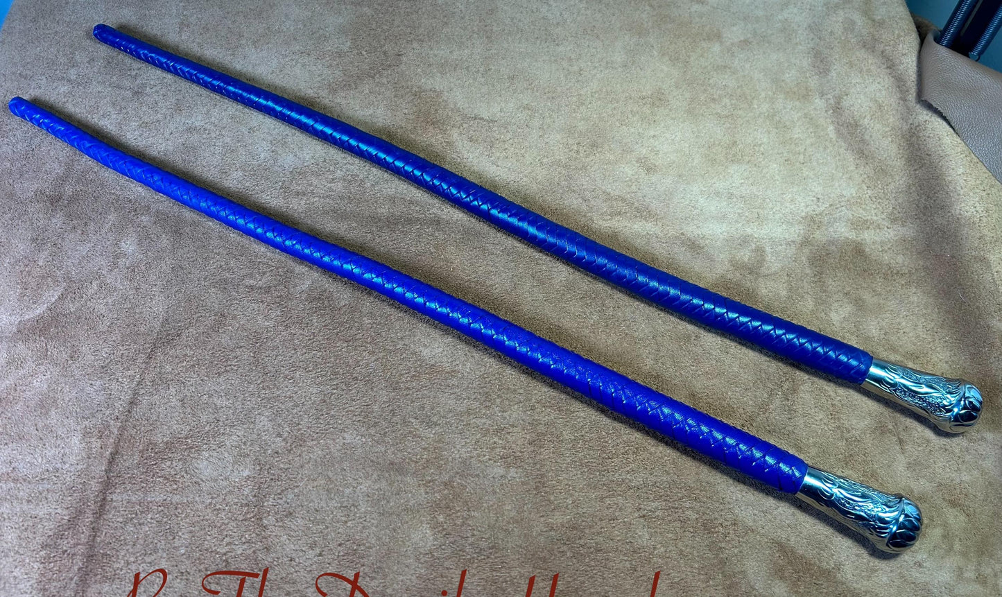 Volchatka Whip - Cyrus Purple - A Braided Leather Cross Between A Whip And A Baton - Lush Rich Color Leather