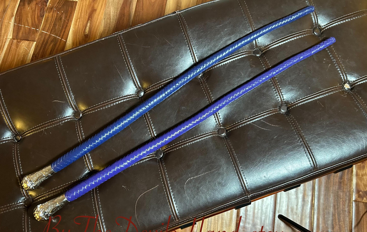 Volchatka Whip - Midnight Blue - A Braided Leather Cross Between A Whip And A Baton - Lush Rich Color Leather