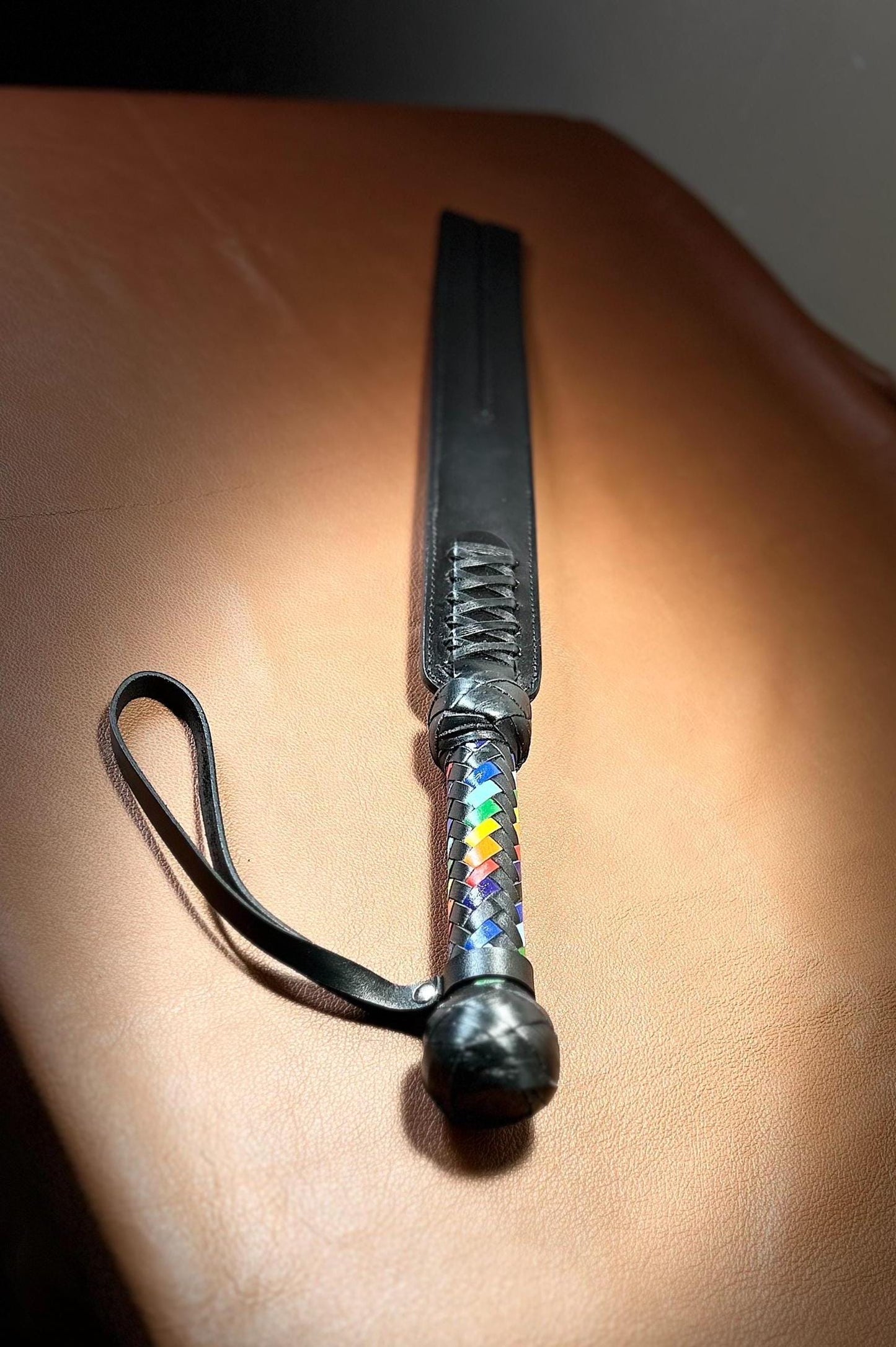 Rainbow Handle Tawse 24 Inches Total Length