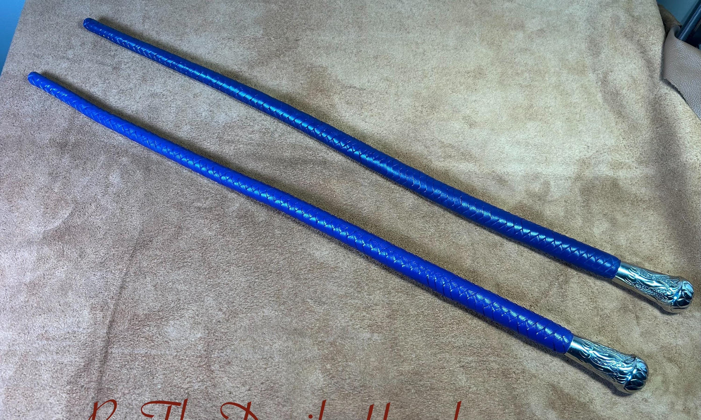 Volchatka Whip - Cyrus Purple - A Braided Leather Cross Between A Whip And A Baton - Lush Rich Color Leather