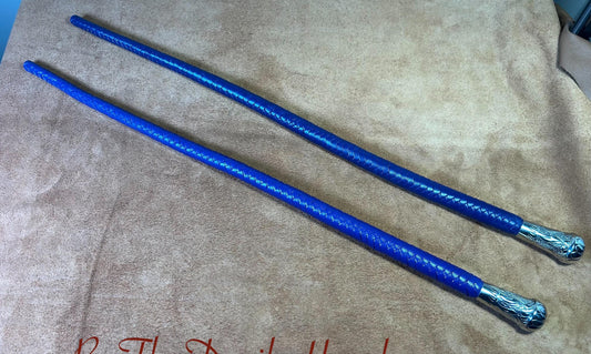 Volchatka Whip - Cyrus Purple - A Braided Leather Cross Between A Whip And A Baton - Lush Rich Color Leather