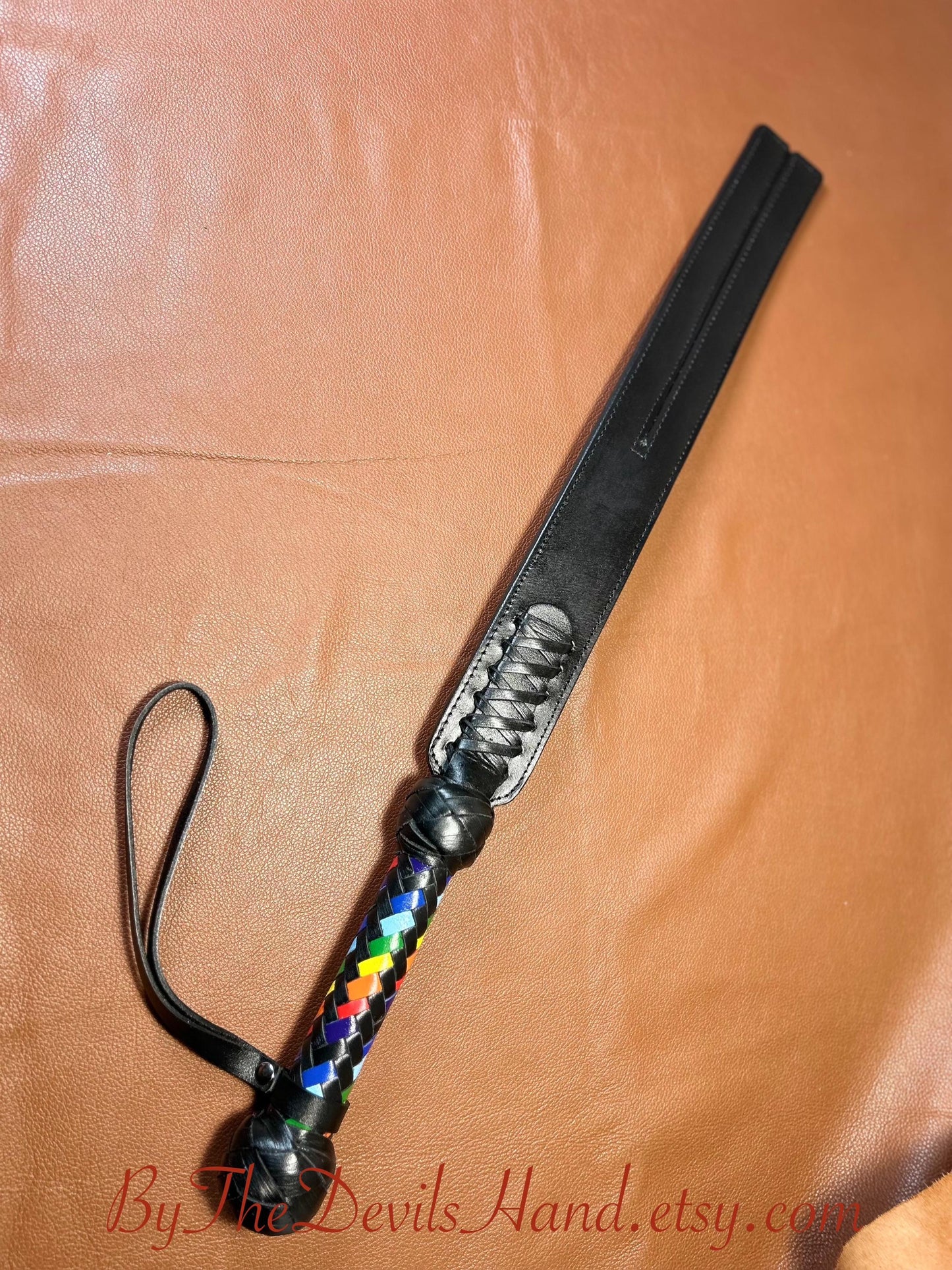 Rainbow Handle Tawse 24 Inches Total Length