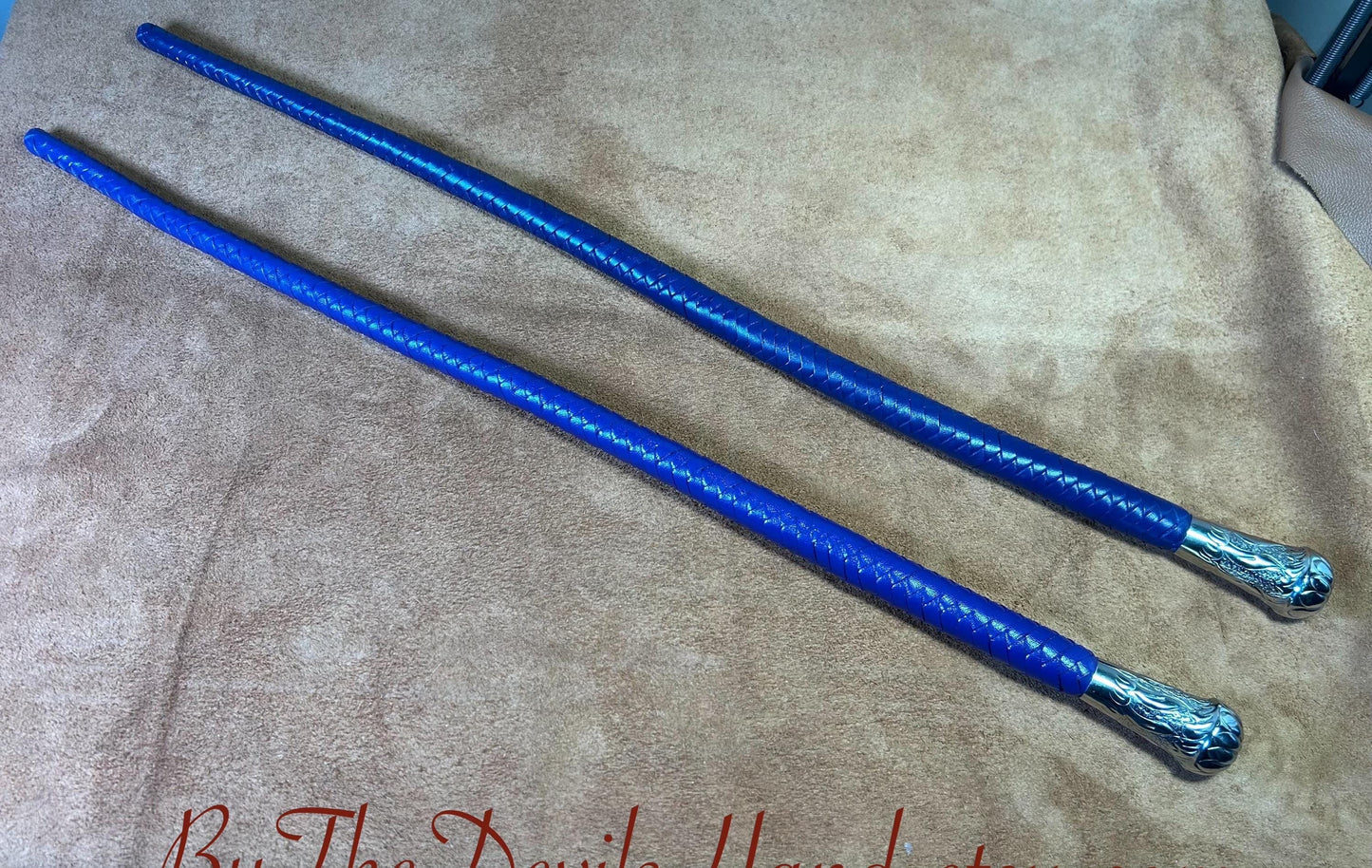 Volchatka Whip - Midnight Blue - A Braided Leather Cross Between A Whip And A Baton - Lush Rich Color Leather