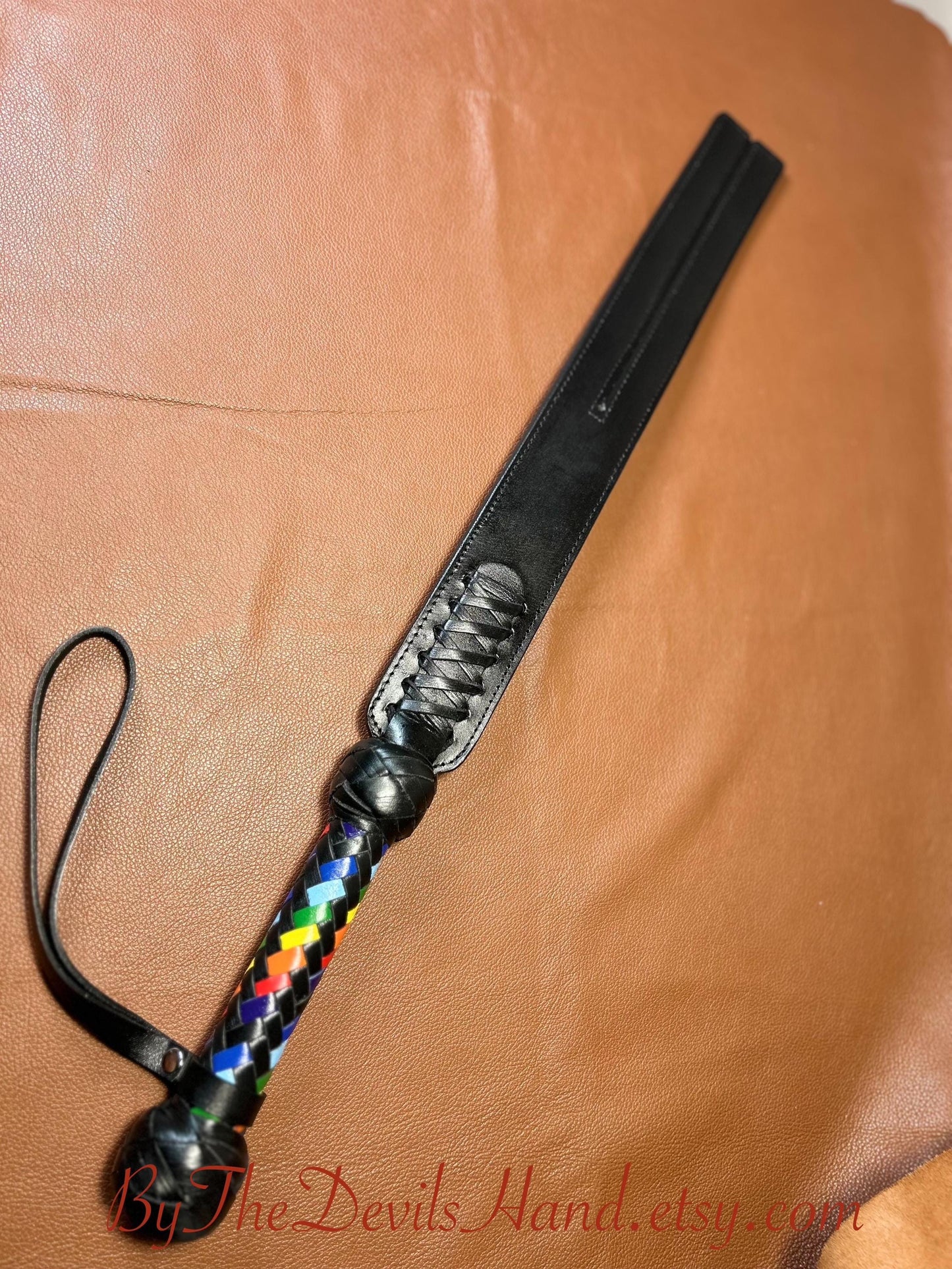 Rainbow Handle Tawse 24 Inches Total Length
