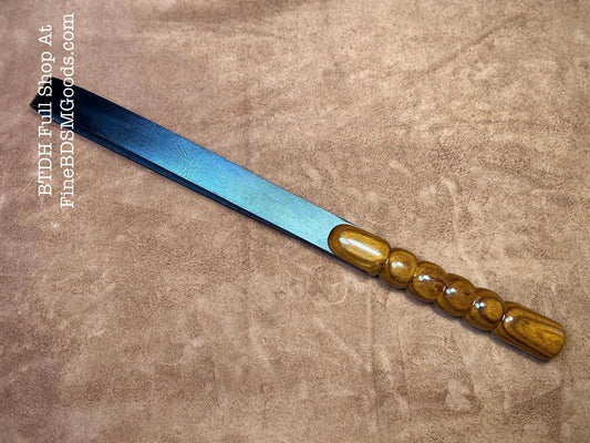 Disciplinarian Spanking Belt With Turned Wood Handle 20 Inches