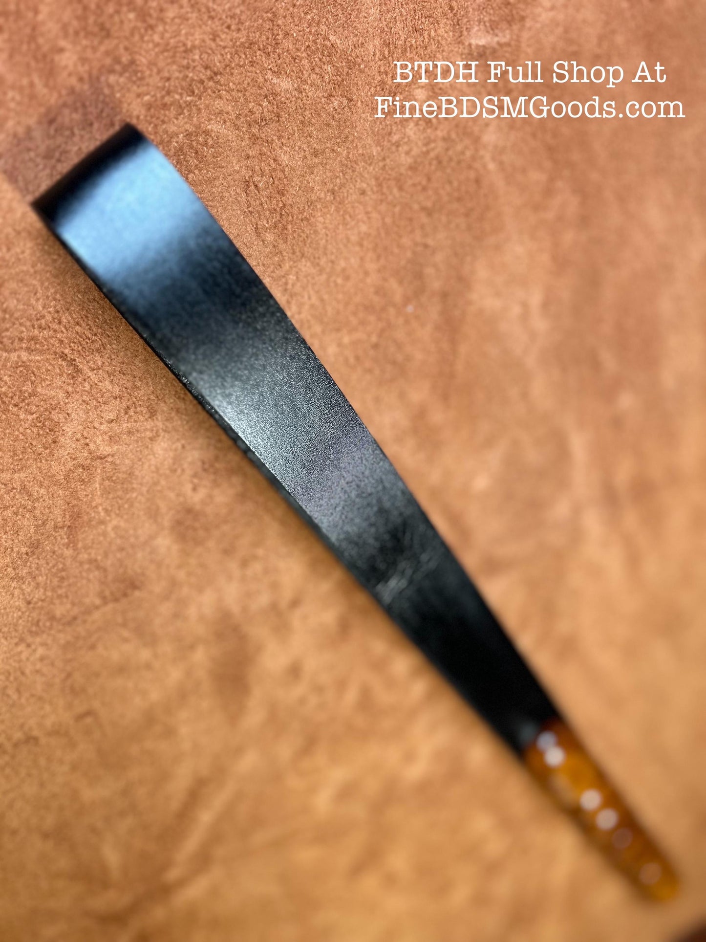 Disciplinarian Spanking Belt With Turned Wood Handle 20 Inches