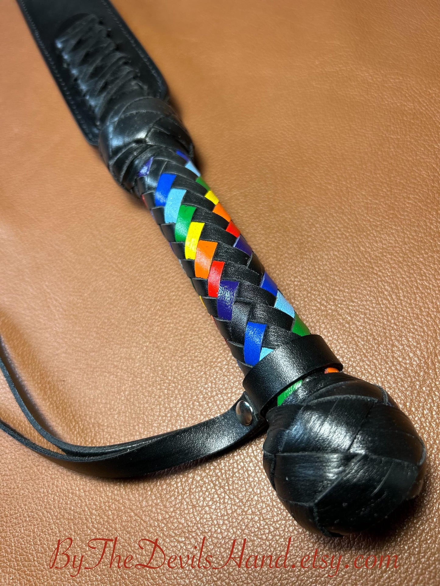 Rainbow Handle Tawse 24 Inches Total Length