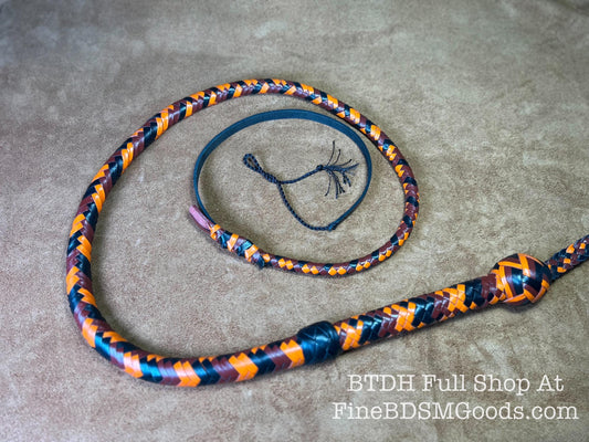 Classic Bull Whip Fully Functional Coral Snake Color Inspired 4 Feet or 6 Feet