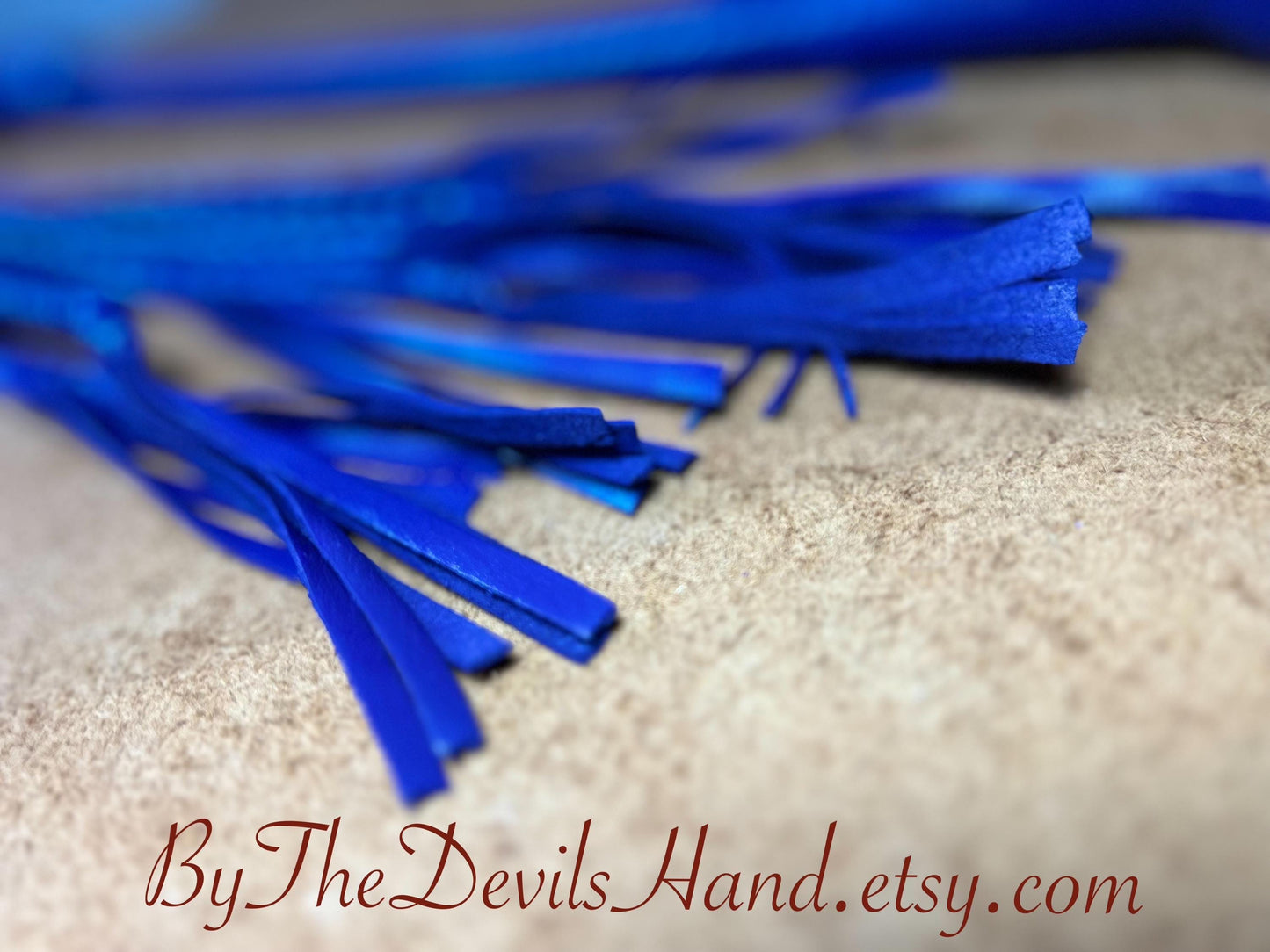 Cat Of Nine Tails  Long Handle  Cyrus Purple  Lush Rich Color Leather  39 Inches  Cat O Nine Tails