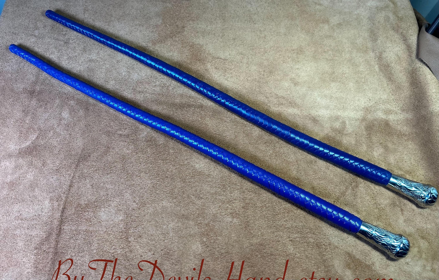 Volchatka Whip - Cyrus Purple - A Braided Leather Cross Between A Whip And A Baton - Lush Rich Color Leather