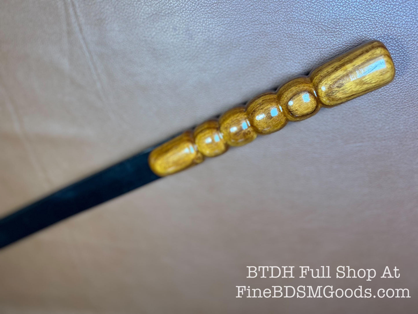 Disciplinarian Spanking Belt With Turned Wood Handle 20 Inches