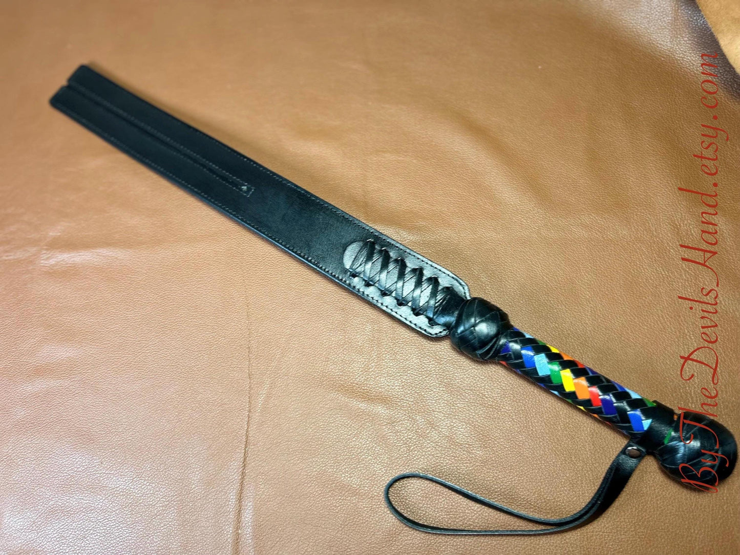 Rainbow Handle Tawse 24 Inches Total Length