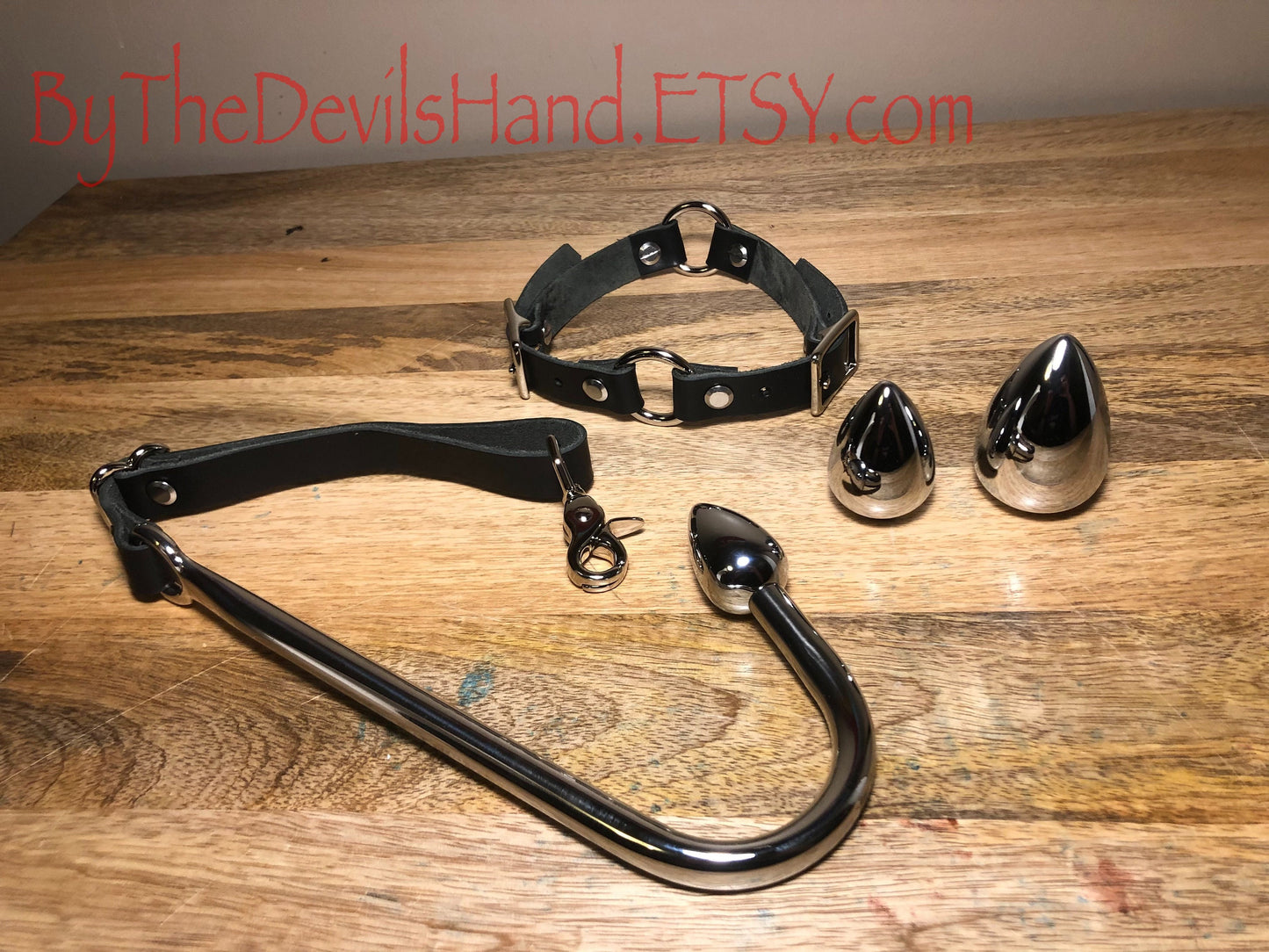 Ass Hook Rig Three Ball Design Crafted from Horween Black Essex “Super Soft” Leather