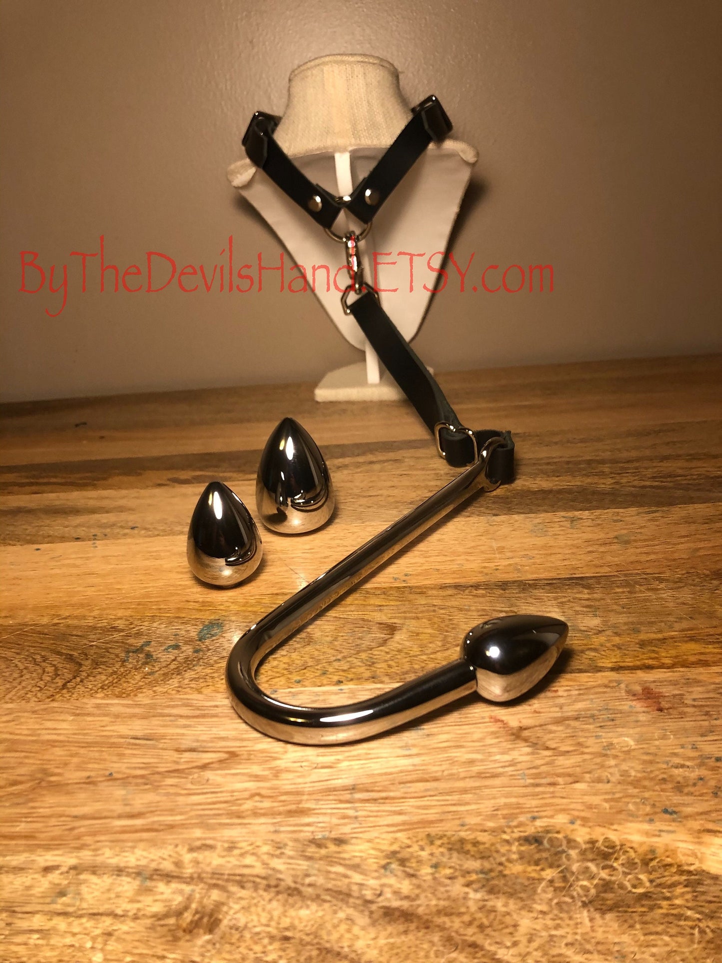 Ass Hook Rig Three Ball Design Crafted from Horween Black Essex “Super Soft” Leather