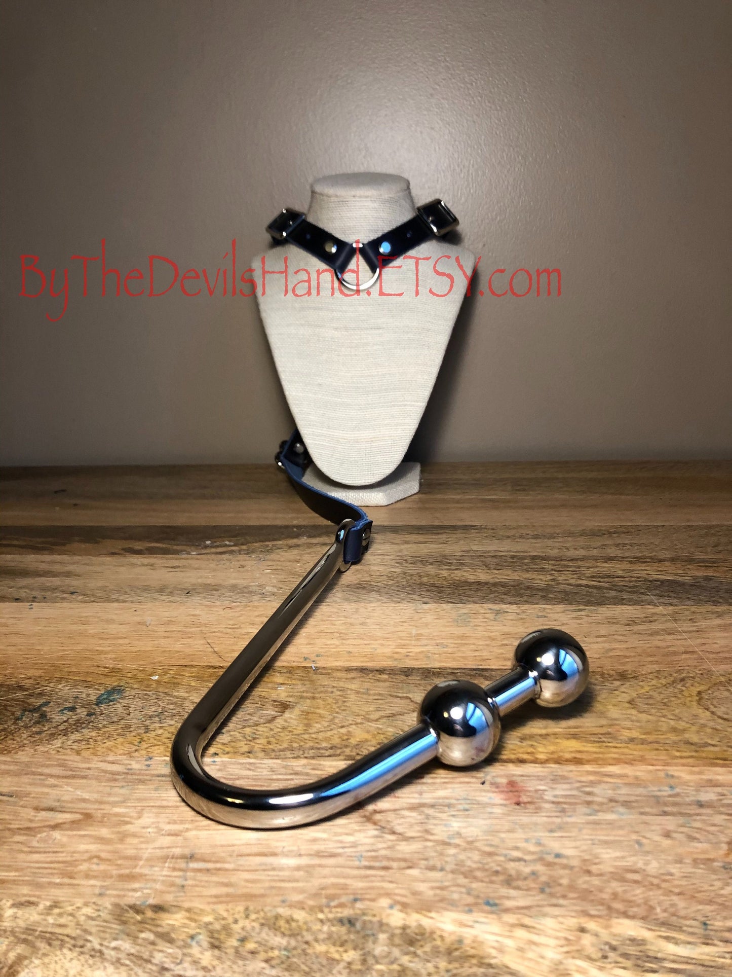 Ass Hook Two Ball End Crafted from Horween Cavalier Leather – Available in London Bus Red, Ink Pen Blue, Plum Purple, and Sunflower Gold