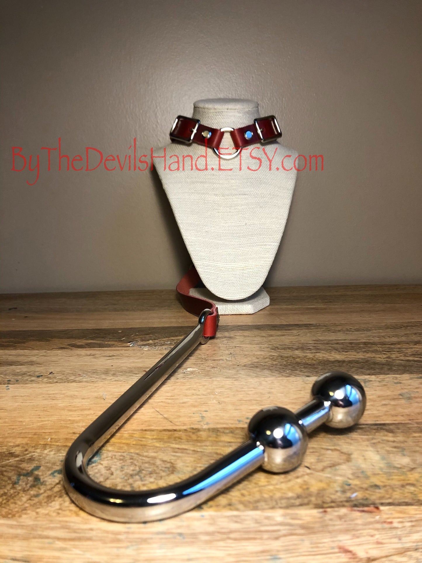 Ass Hook Two Ball End Crafted from Horween Cavalier Leather – Available in London Bus Red, Ink Pen Blue, Plum Purple, and Sunflower Gold