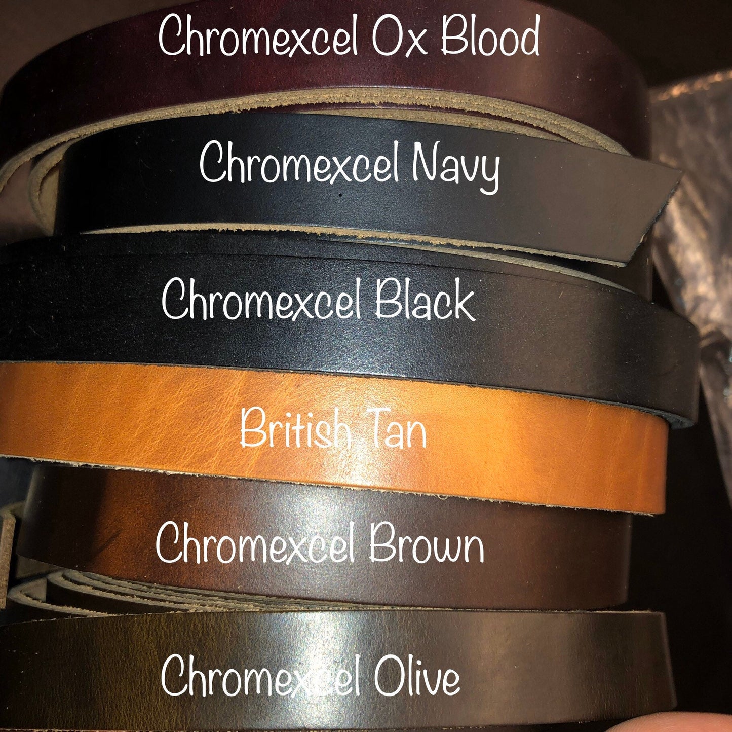 Leather Irish Eight Hand Cuffs - Navy Chromexcel Horween Leather - (OBC-BE)