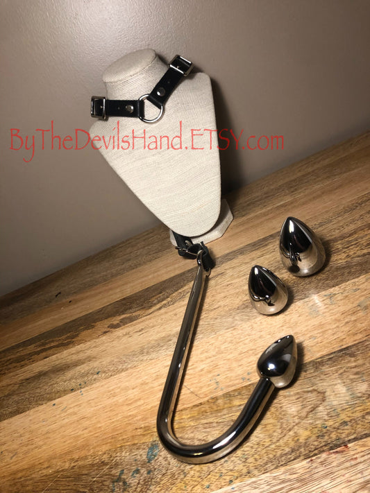 Ass Hook Rig Three Ball Design Crafted from Horween Black Essex “Super Soft” Leather