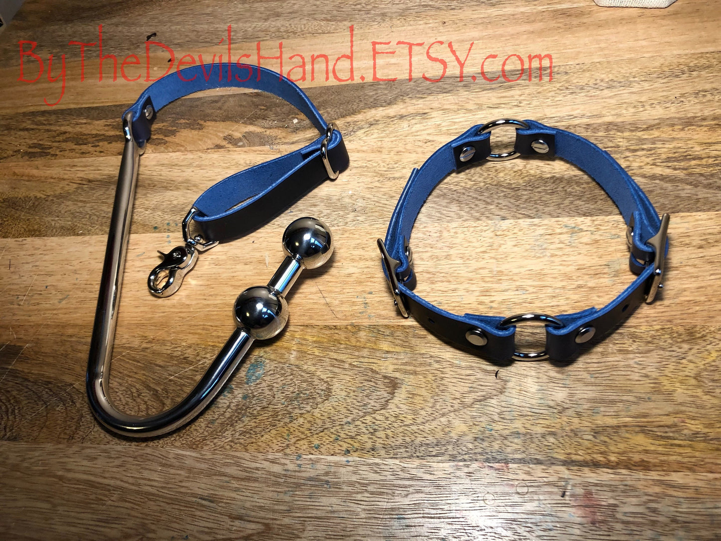 Ass Hook Two Ball End Crafted from Horween Cavalier Leather – Available in London Bus Red, Ink Pen Blue, Plum Purple, and Sunflower Gold