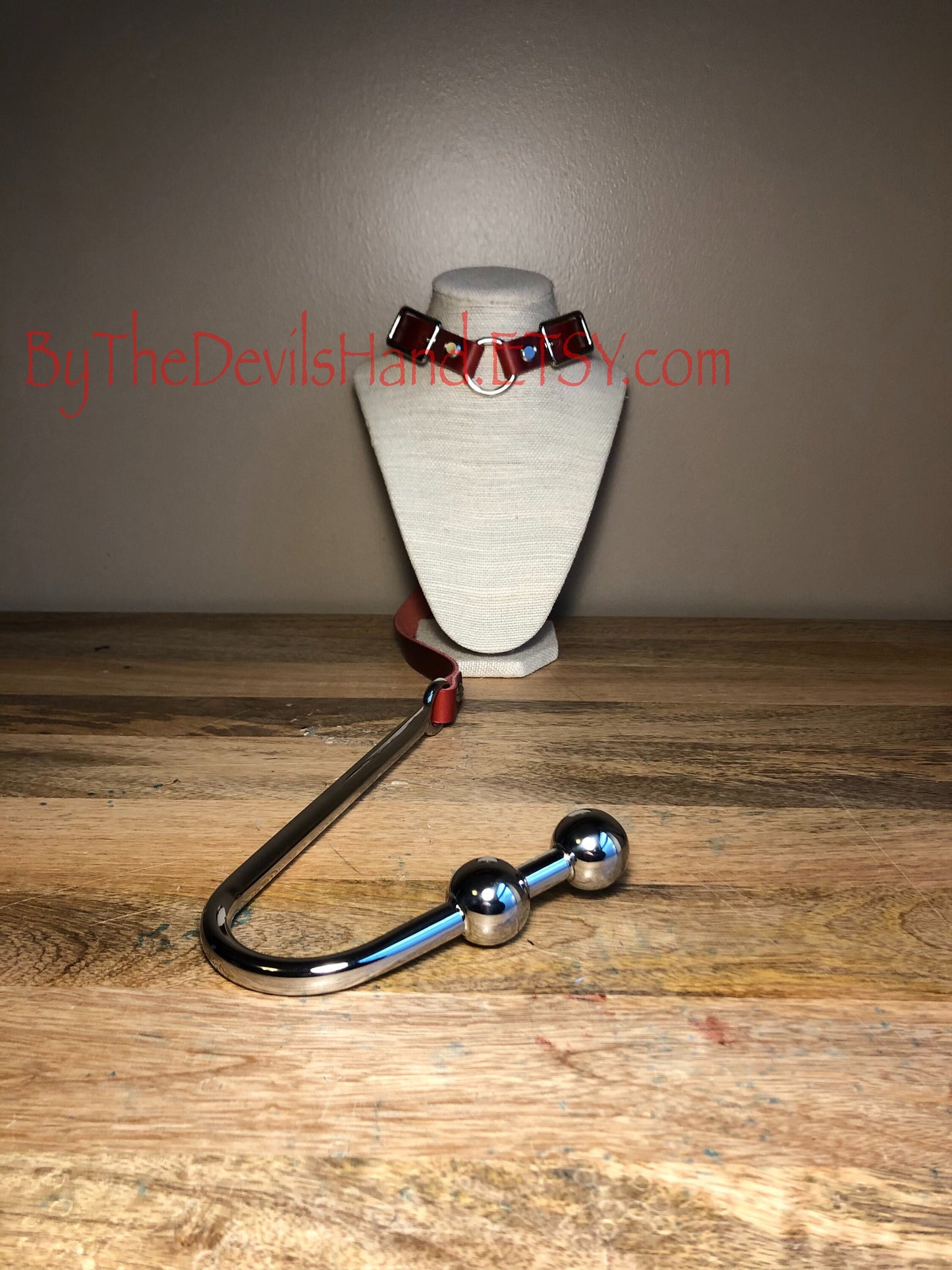 Ass Hook Two Ball End Crafted from Horween Cavalier Leather – Available in London Bus Red, Ink Pen Blue, Plum Purple, and Sunflower Gold