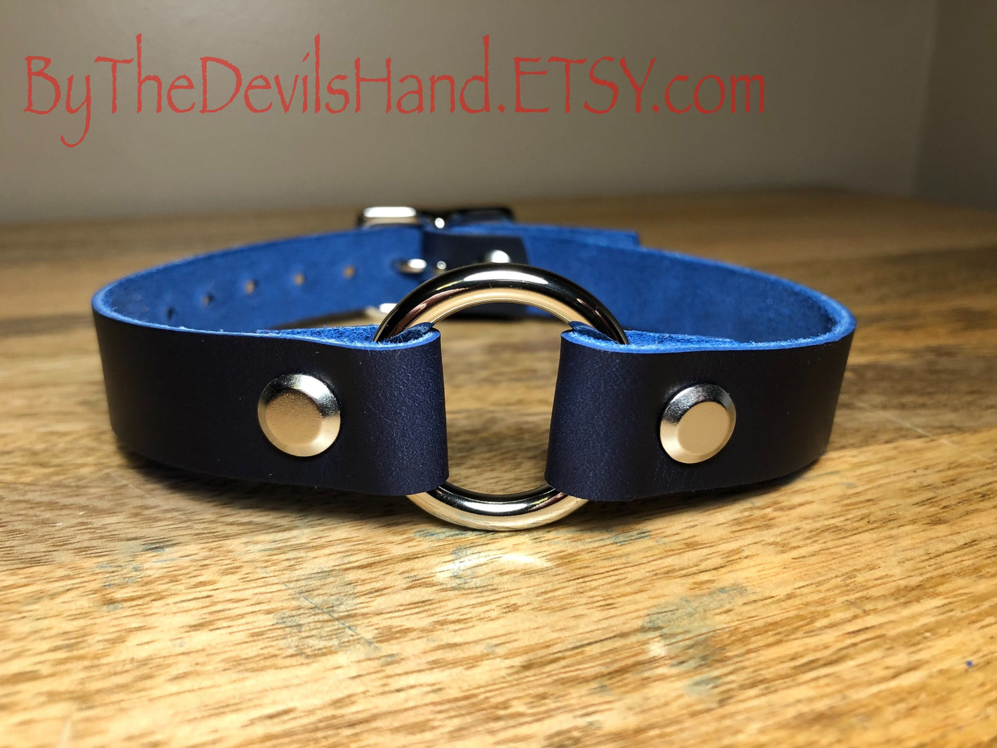 Classic O Ring Choker and Leash - Available in a full range of colors and leather options