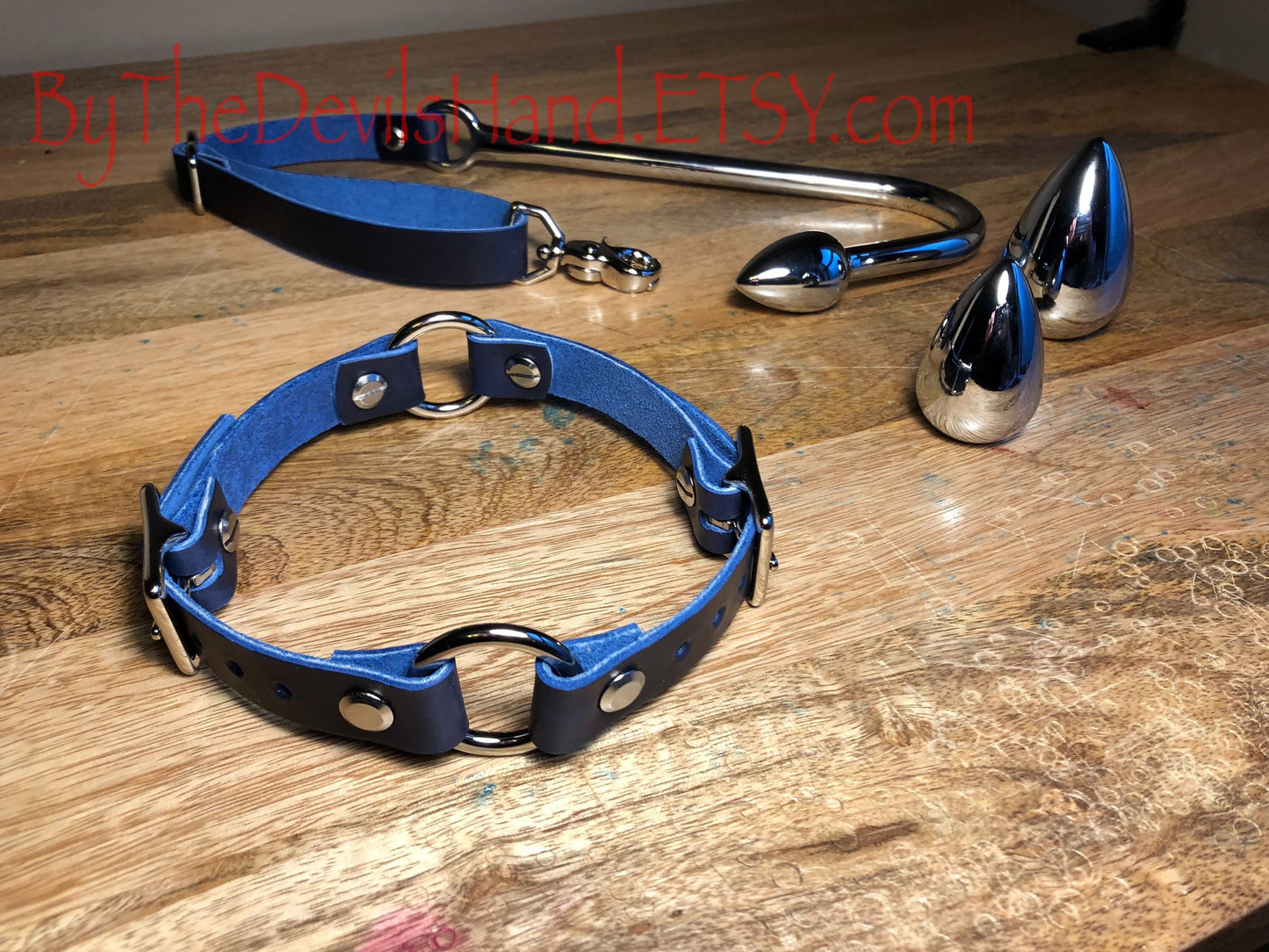 Ass Hook Rig Three Ball Design Crafted from Horween Cavalier Leather – Available in London Bus Red, Ink Pen Blue, Plum Purple, and Sunflower Gold