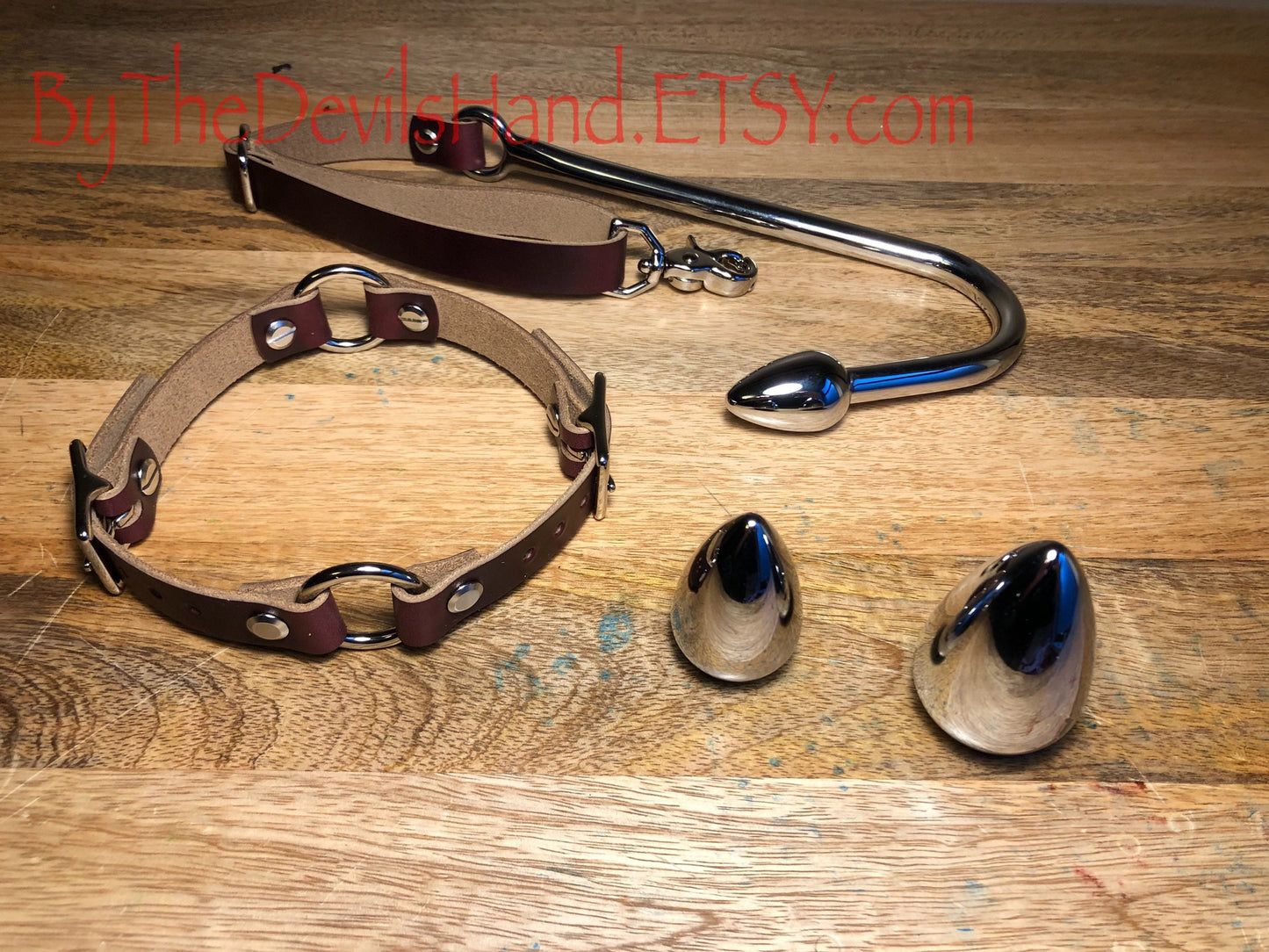 Ass Hook Rig Three Ball Design Crafted from Horween Chromexcel Leather – Available in Black, Navy and Ox Blood