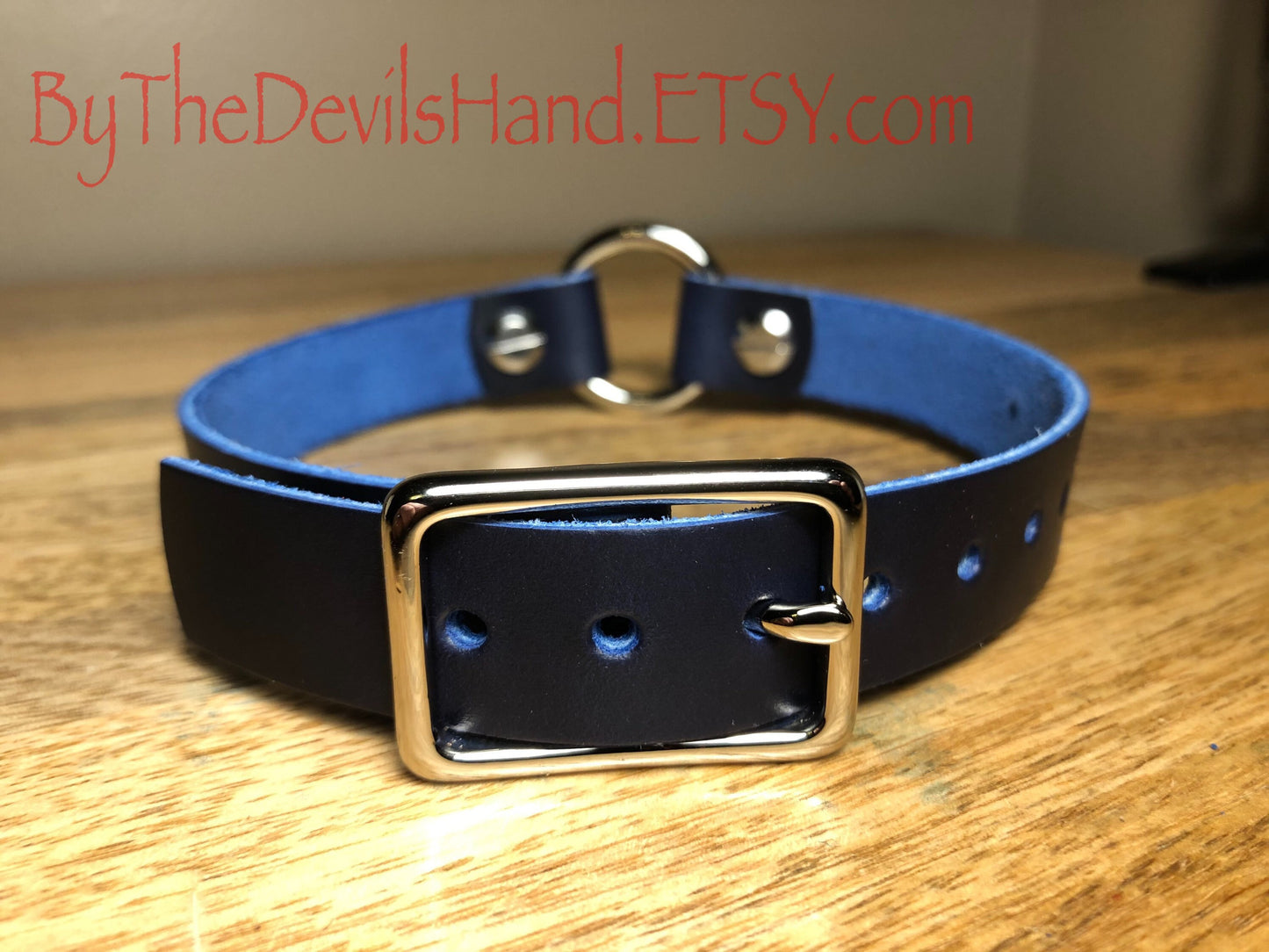 Classic O Ring Choker and Leash - Available in a full range of colors and leather options