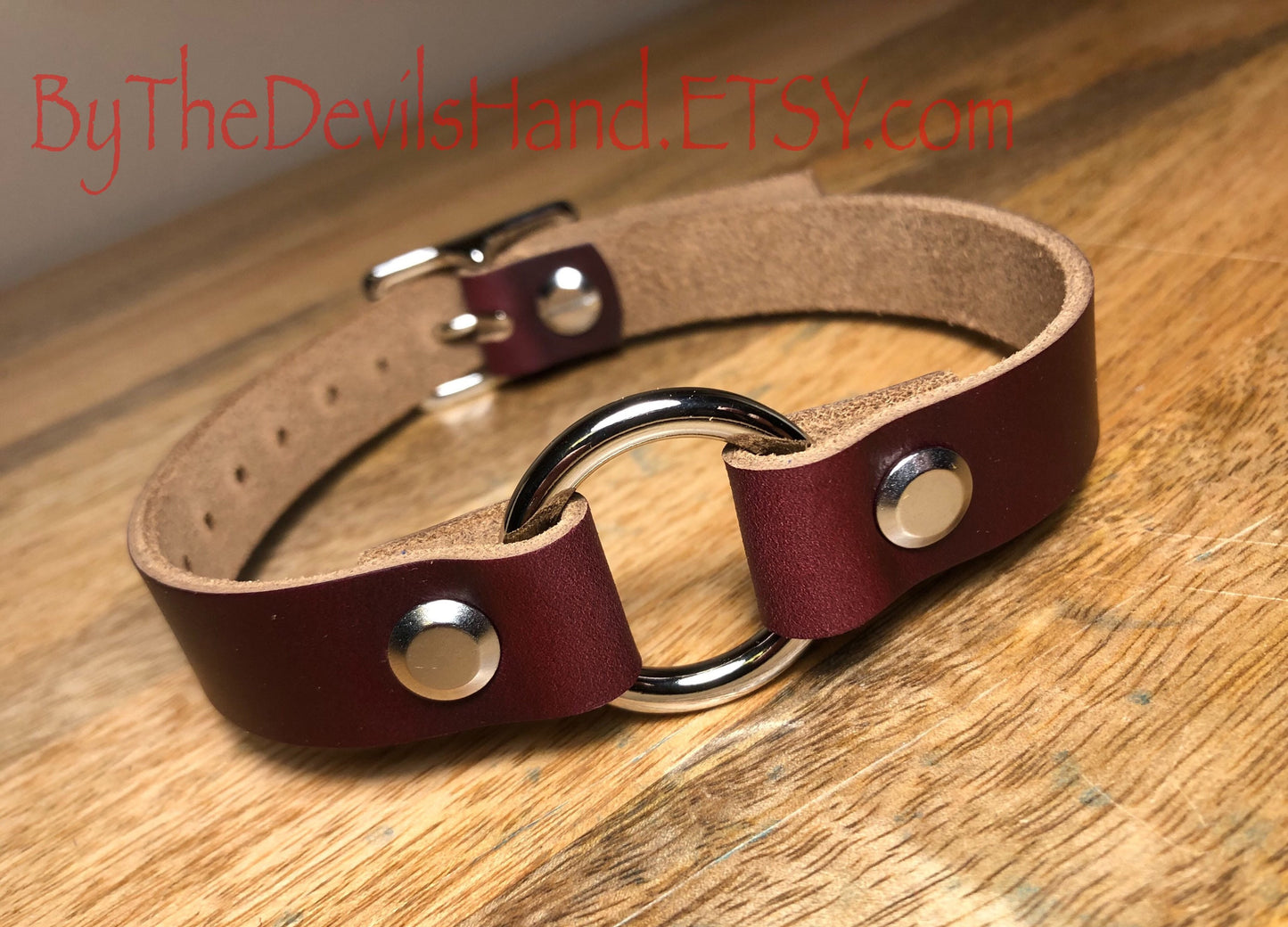Classic O Ring Choker and Leash - Available in a full range of colors and leather options