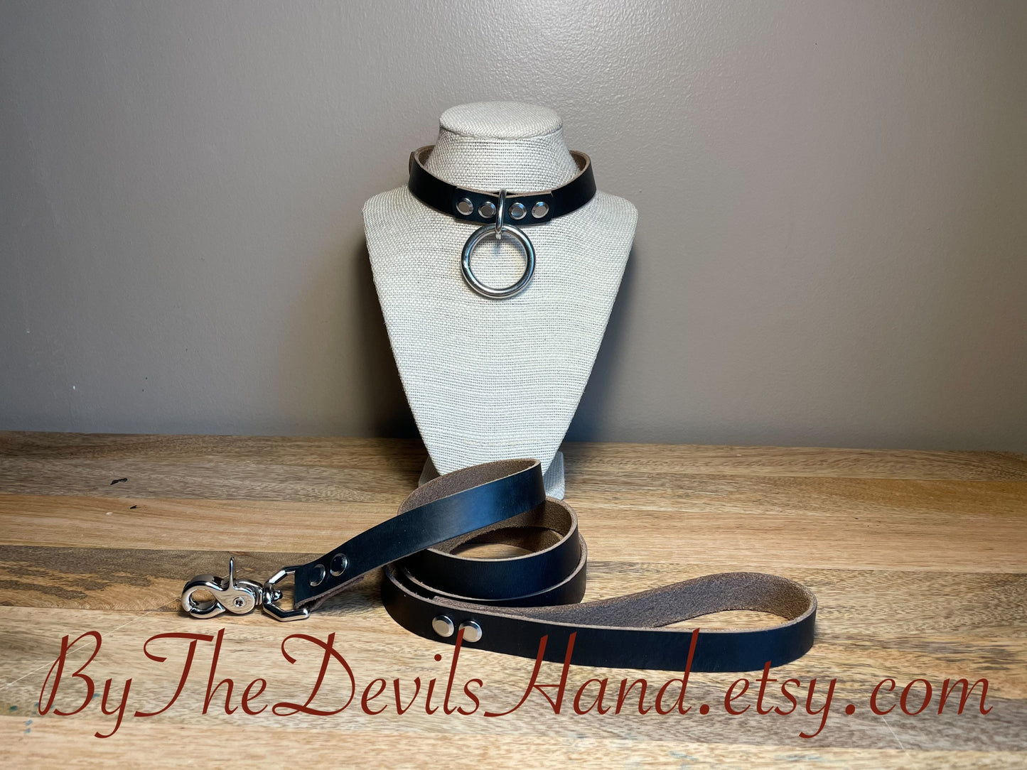 Floating O-Ring Primary Collar and Leash - Available in a full range of colors and leather options