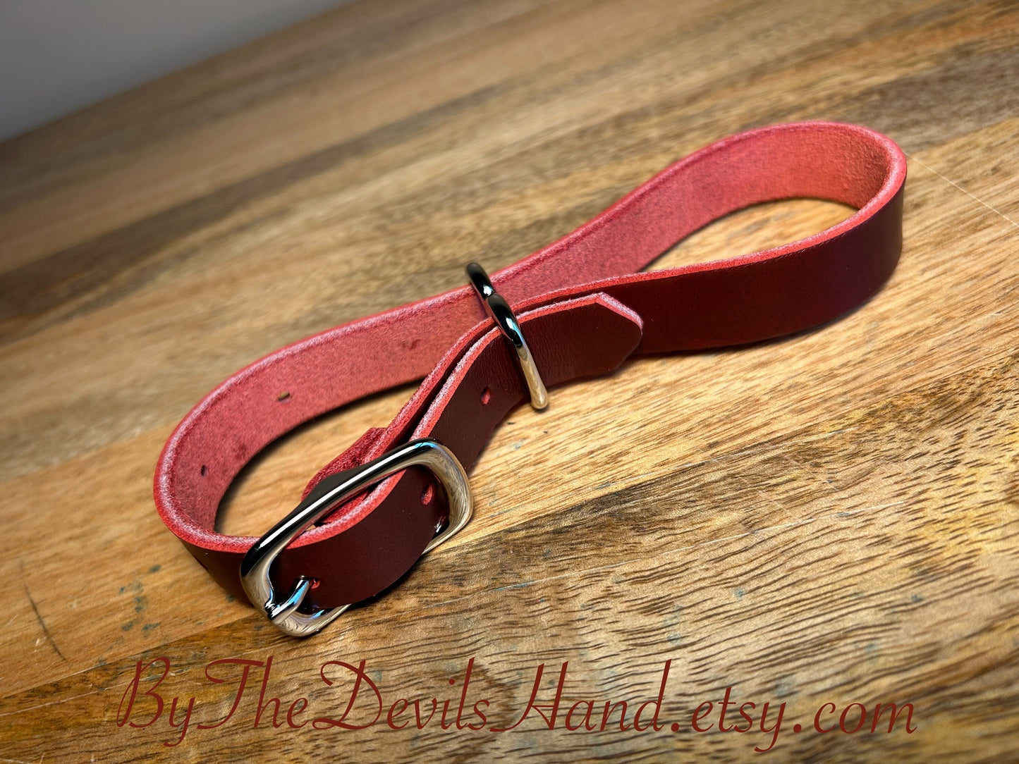 Leather Irish Eight Hand Cuffs - Cavalier London Bus Red - (CBR-BE)