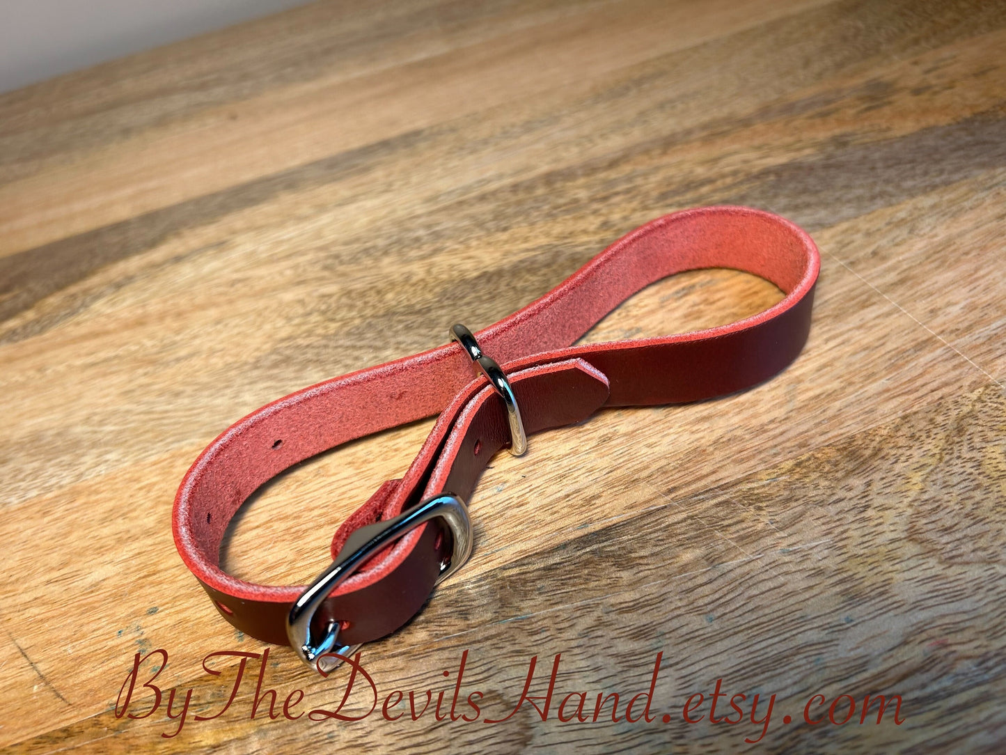 Leather Irish Eight Hand Cuffs - Cavalier London Bus Red - (CBR-BE)
