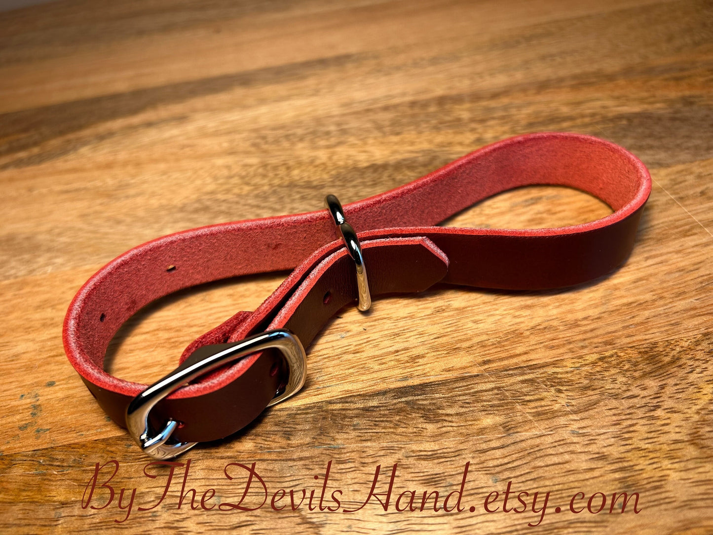 Leather Irish Eight Hand Cuffs - Cavalier London Bus Red - (CBR-BE)