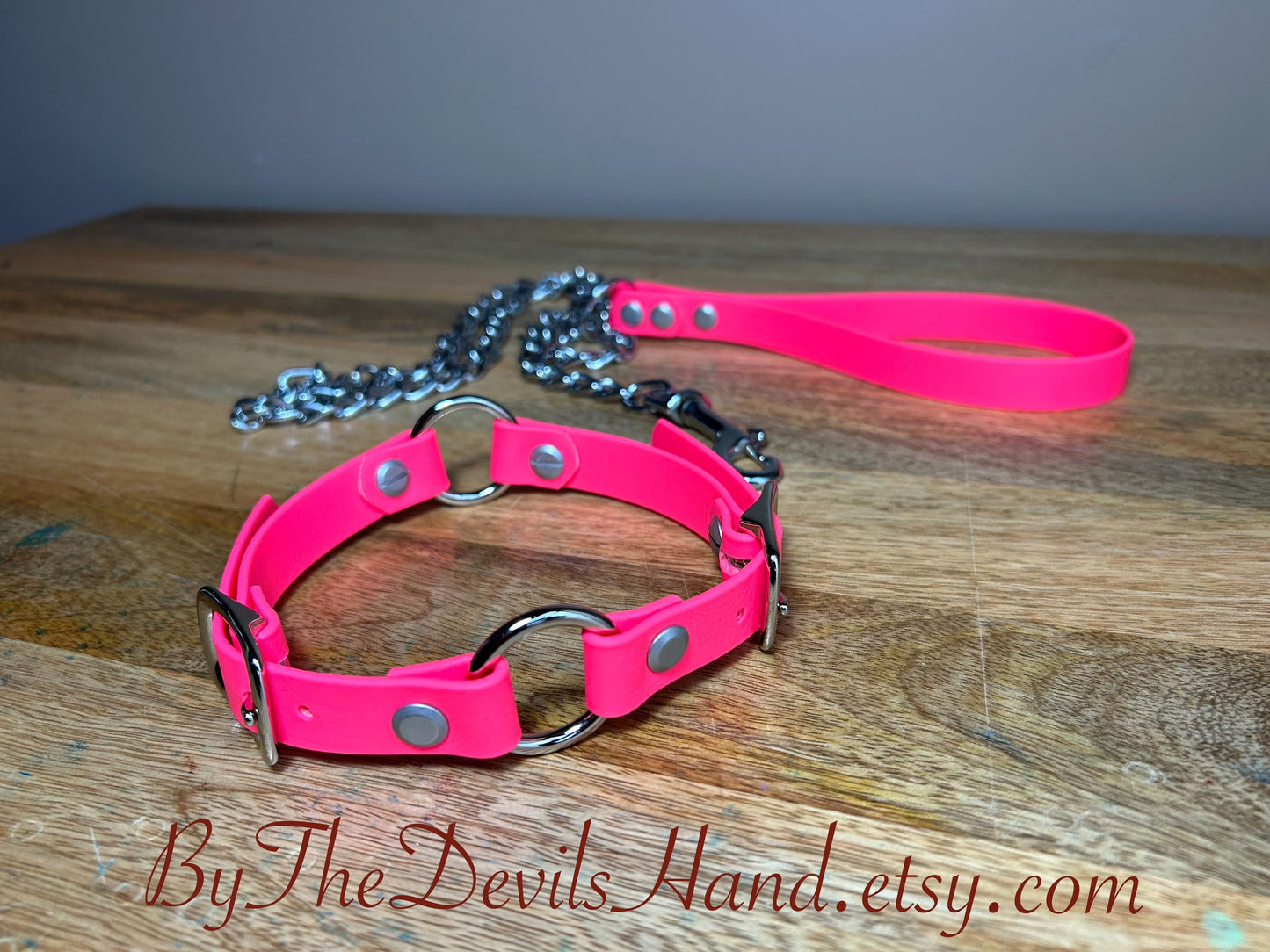 Dual O Ring Collar and Leash - Available in a full range of colors and leather options