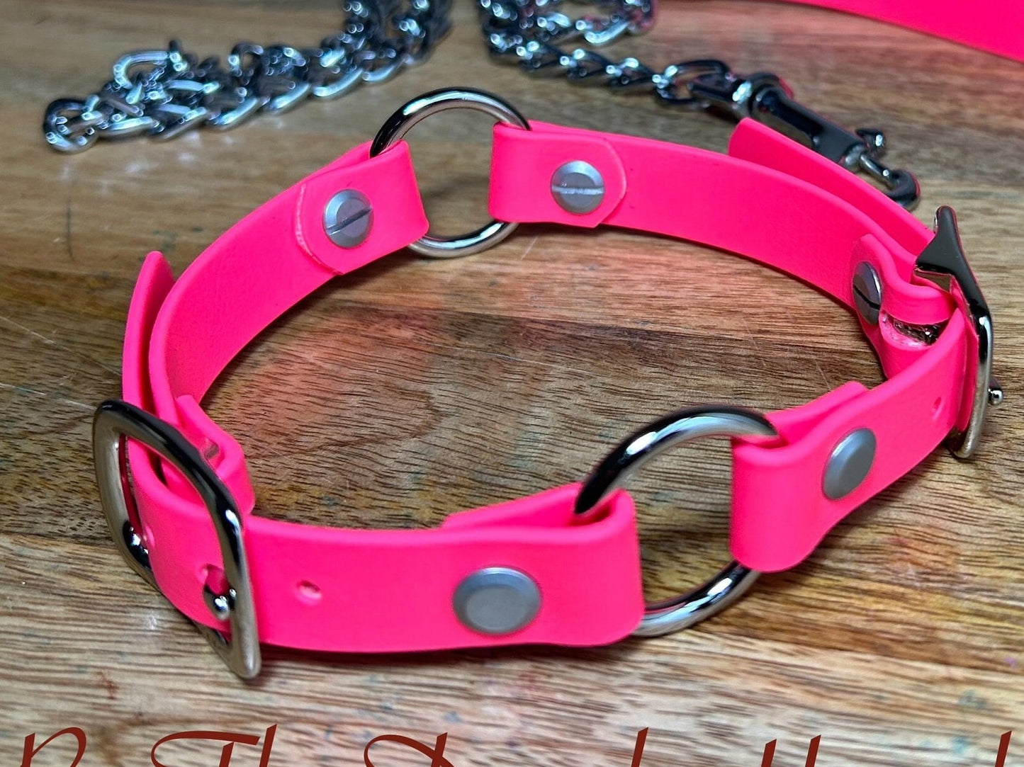 Dual O Ring Collar and Leash - Available in a full range of colors and leather options