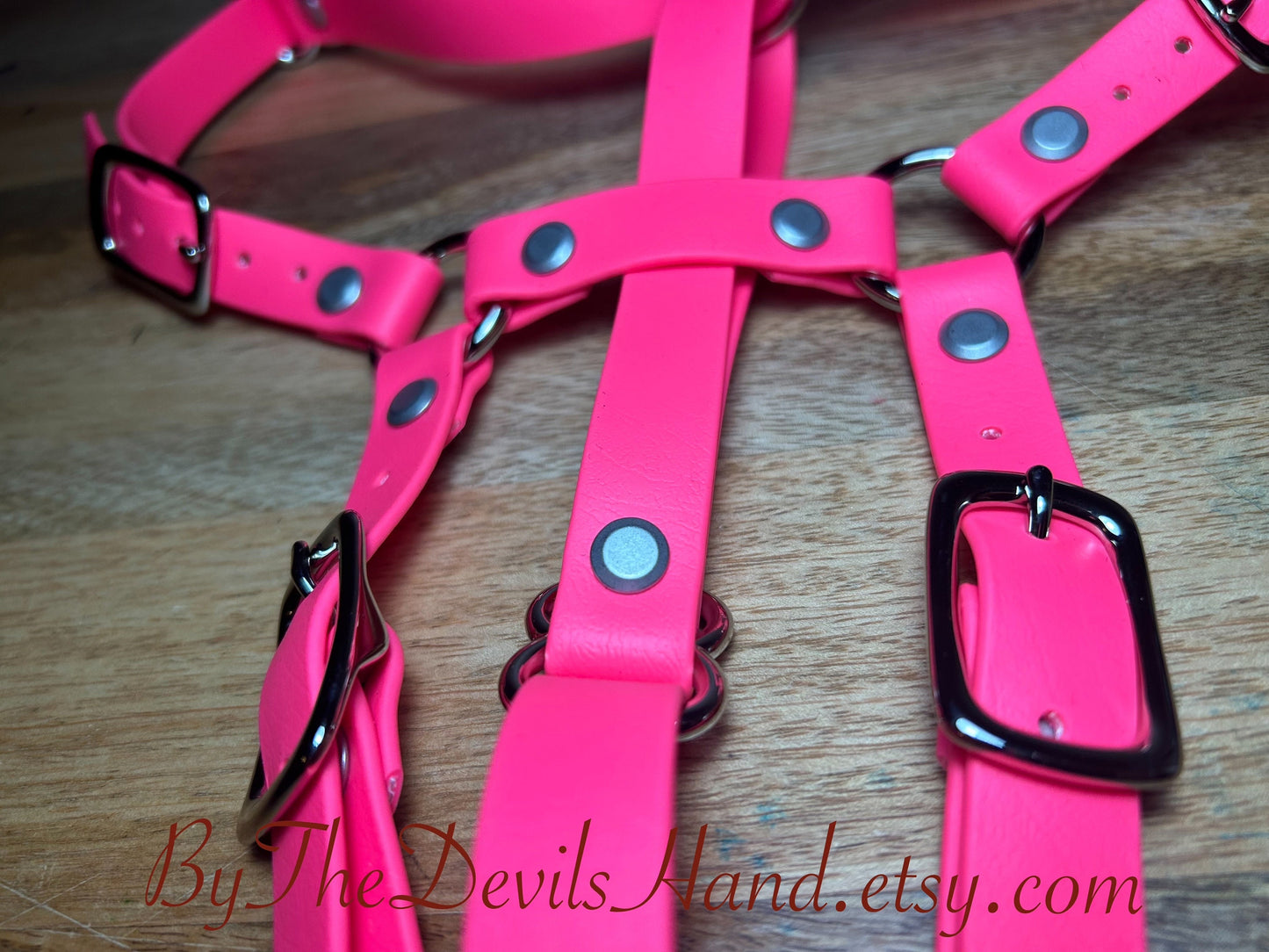 Hitachi Wand Harness Made Of Waterproof Vegan Equestrian Strap - Bright Pink, Classic Black, Cloud Blue, Lilac Purple, Merlot Wine - Works With Most Massager Brands