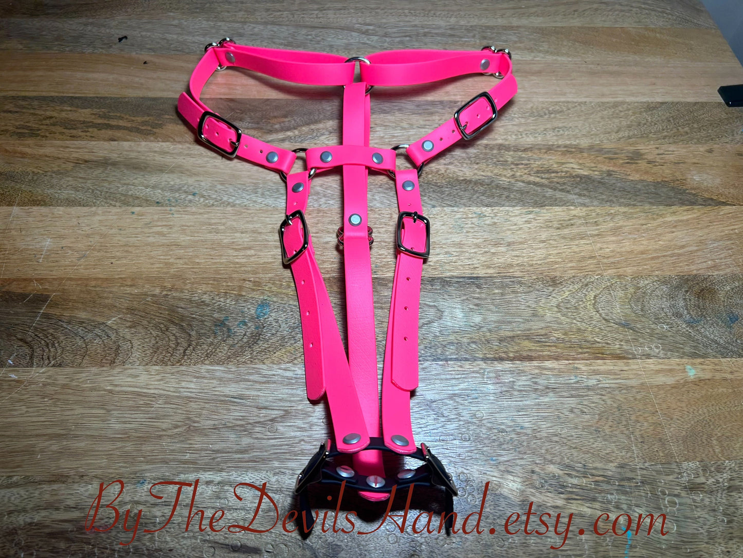 Hitachi Wand Harness Made Of Waterproof Vegan Equestrian Strap - Bright Pink, Classic Black, Cloud Blue, Lilac Purple, Merlot Wine - Works With Most Massager Brands