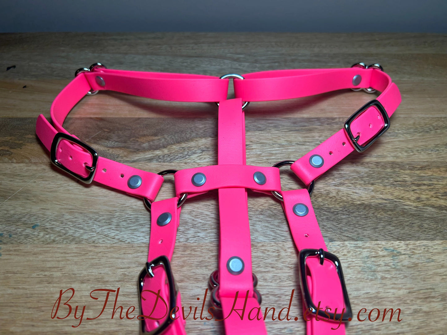 Hitachi Wand Harness Made Of Waterproof Vegan Equestrian Strap - Bright Pink, Classic Black, Cloud Blue, Lilac Purple, Merlot Wine - Works With Most Massager Brands