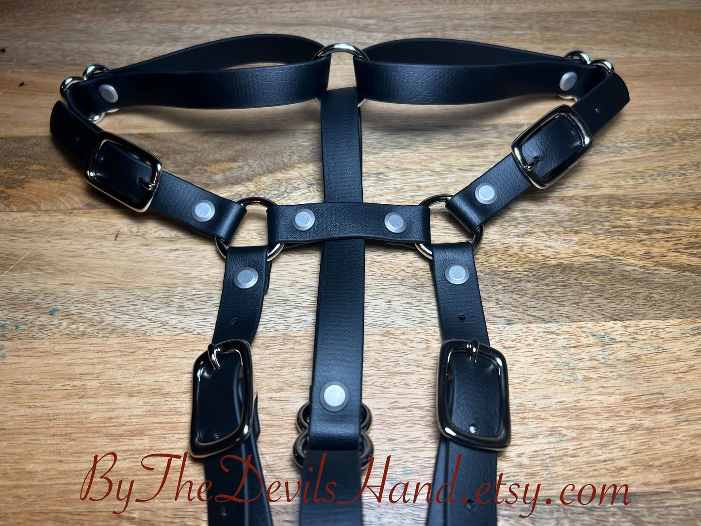 Hitachi Wand Harness Made Of Waterproof Vegan Equestrian Strap - Bright Pink, Classic Black, Cloud Blue, Lilac Purple, Merlot Wine - Works With Most Massager Brands