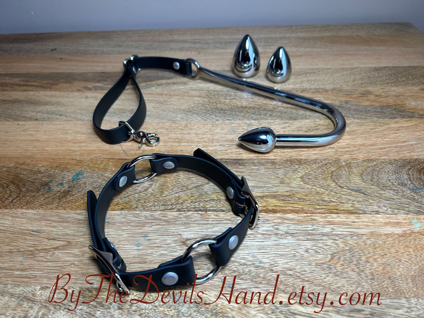 Ass Hook Rig Three Ball Design Crafted from Waterproof Vegan Equestrian Strap – Available in Black, Pink, Blue, Purple, and Wine