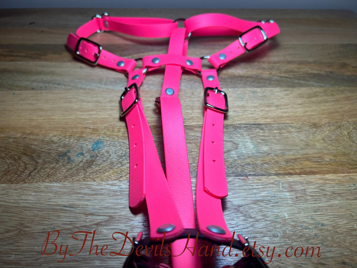 Hitachi Wand Harness Made Of Waterproof Vegan Equestrian Strap - Bright Pink, Classic Black, Cloud Blue, Lilac Purple, Merlot Wine - Works With Most Massager Brands