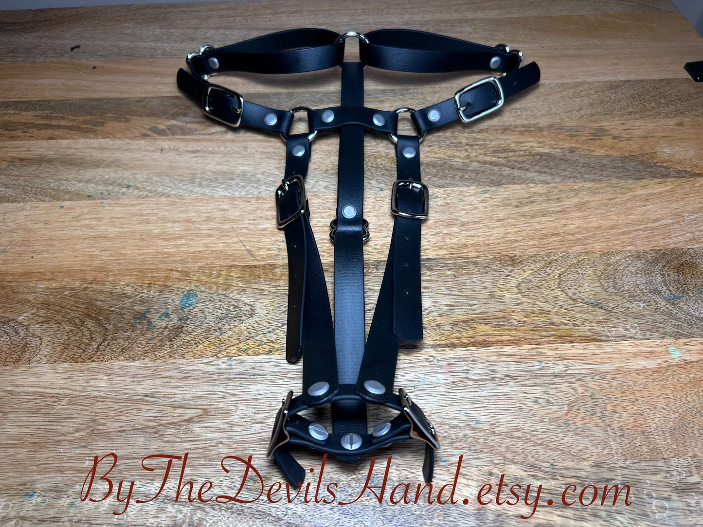 Hitachi Wand Harness Made Of Waterproof Vegan Equestrian Strap - Bright Pink, Classic Black, Cloud Blue, Lilac Purple, Merlot Wine - Works With Most Massager Brands