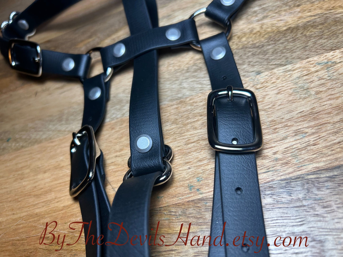 Hitachi Wand Harness Made Of Waterproof Vegan Equestrian Strap - Bright Pink, Classic Black, Cloud Blue, Lilac Purple, Merlot Wine - Works With Most Massager Brands