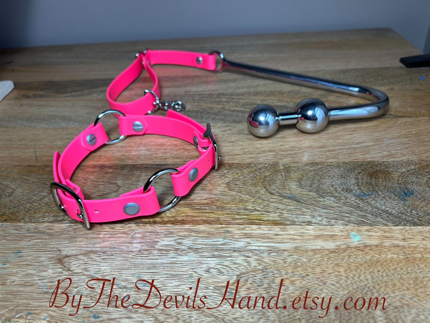 Ass Hook Two Ball End Crafted from Waterproof Vegan Equestrian Strap – Available in Black, Pink, Blue, Purple, and Wine