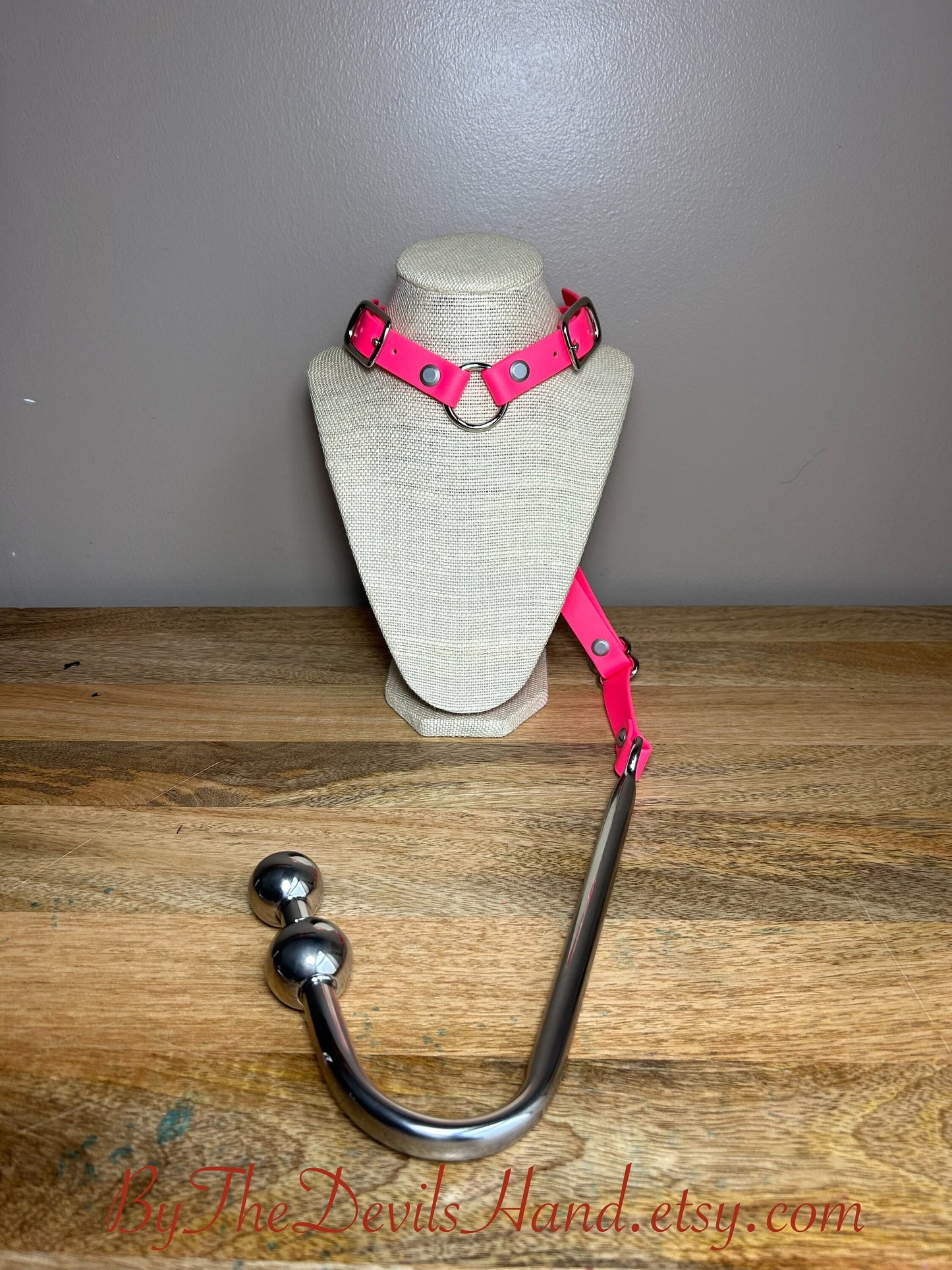 Ass Hook Two Ball End Crafted from Waterproof Vegan Equestrian Strap – Available in Black, Pink, Blue, Purple, and Wine