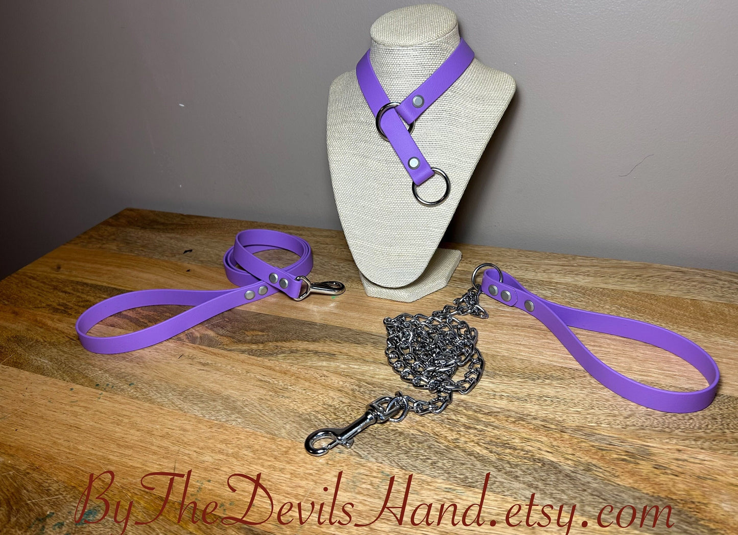 One Piece Leather Choke Collar, Available With Matching Leash - Available in a full range of colors and leather options