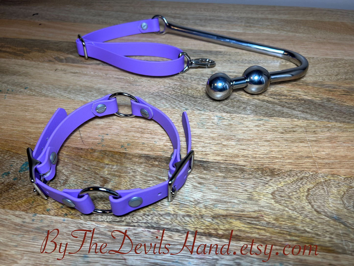 Ass Hook Two Ball End Crafted from Waterproof Vegan Equestrian Strap – Available in Black, Pink, Blue, Purple, and Wine