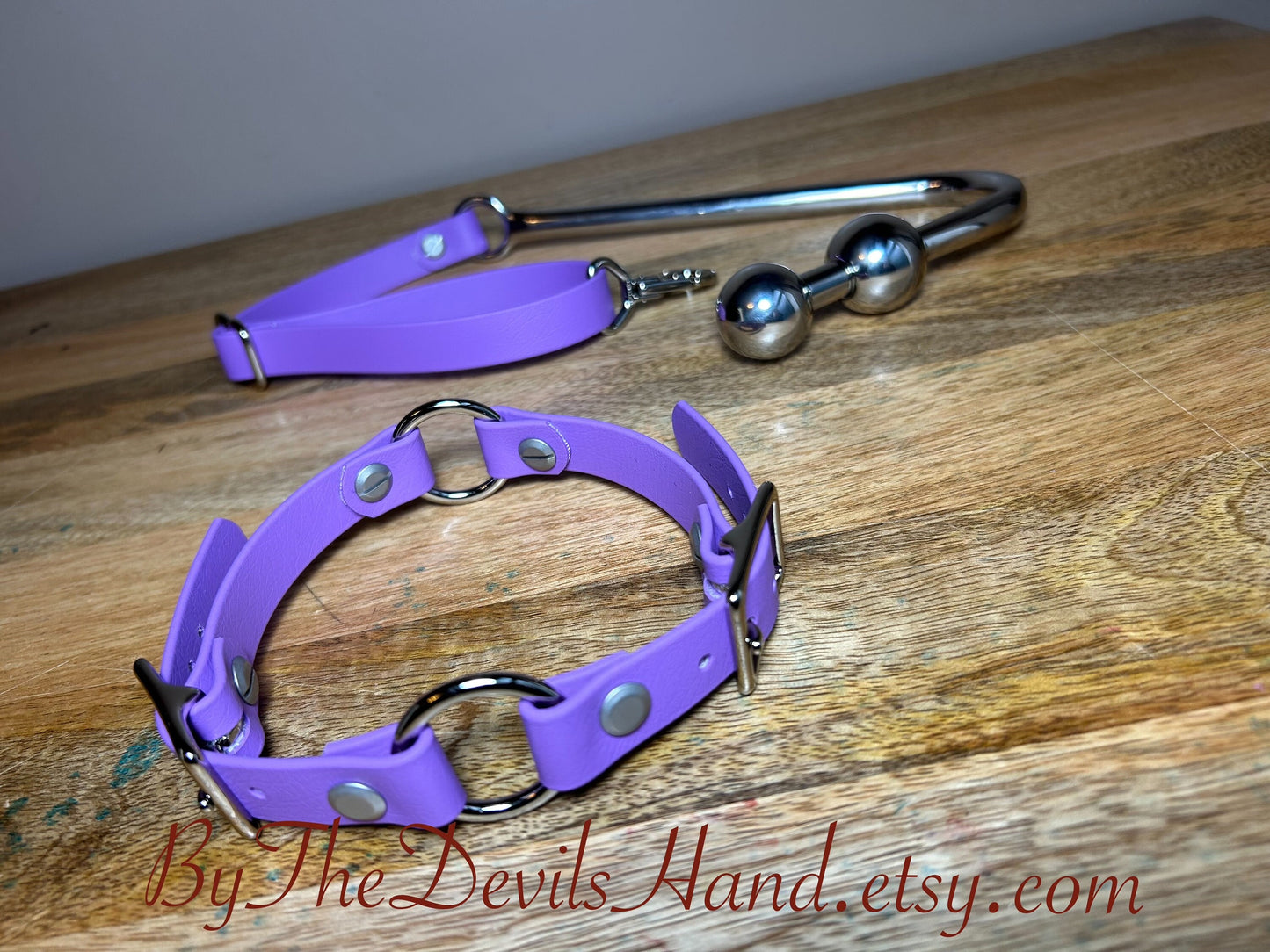 Ass Hook Two Ball End Crafted from Waterproof Vegan Equestrian Strap – Available in Black, Pink, Blue, Purple, and Wine