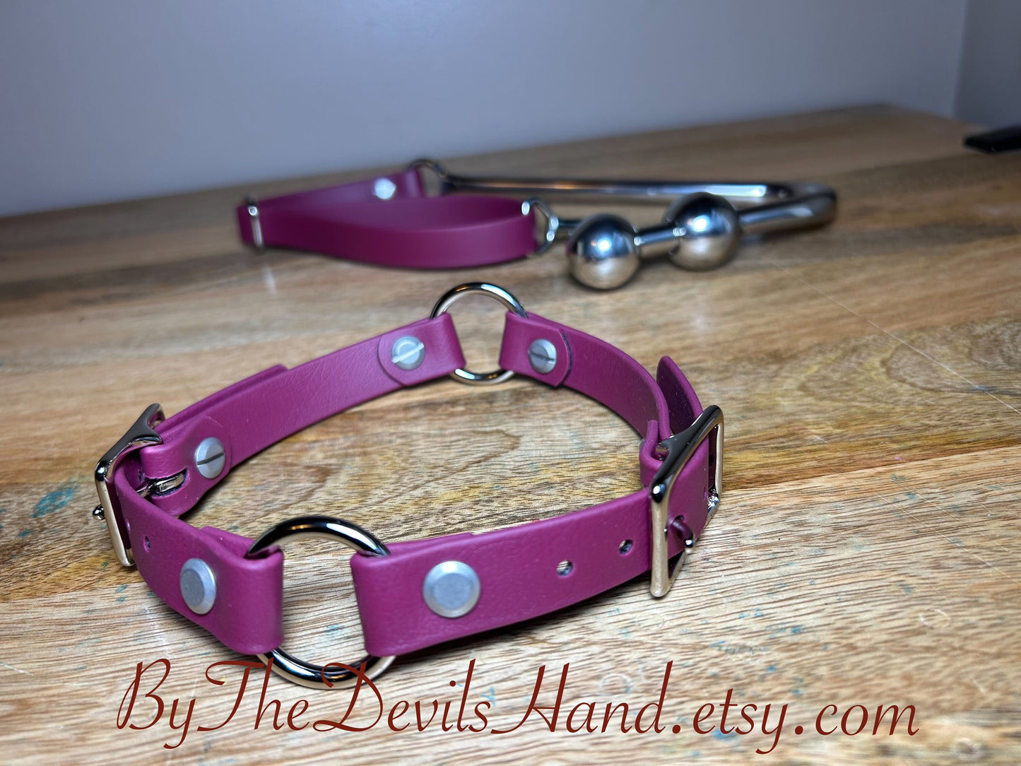 Ass Hook Two Ball End Crafted from Waterproof Vegan Equestrian Strap – Available in Black, Pink, Blue, Purple, and Wine