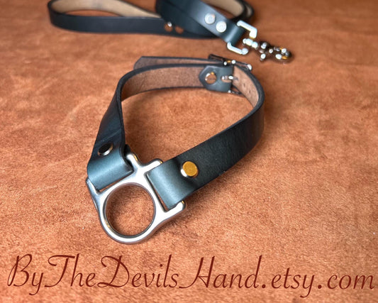 Slave / Submissive Ownership Collar and Leash - Available in a full range of colors and leather options